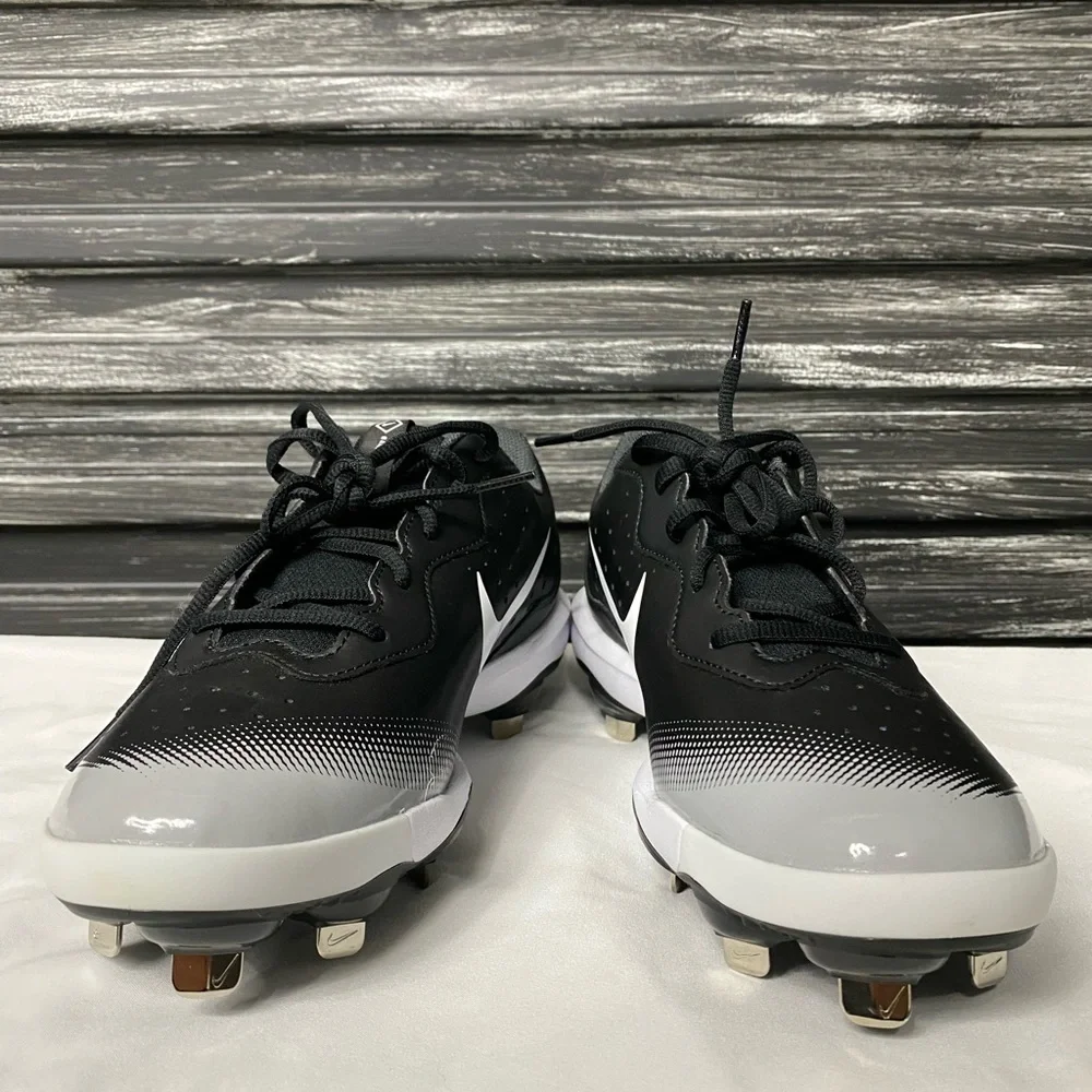 Nike Alpha Huarache Black and White Gradient Baseball Cleats. - Picture 5 of 6